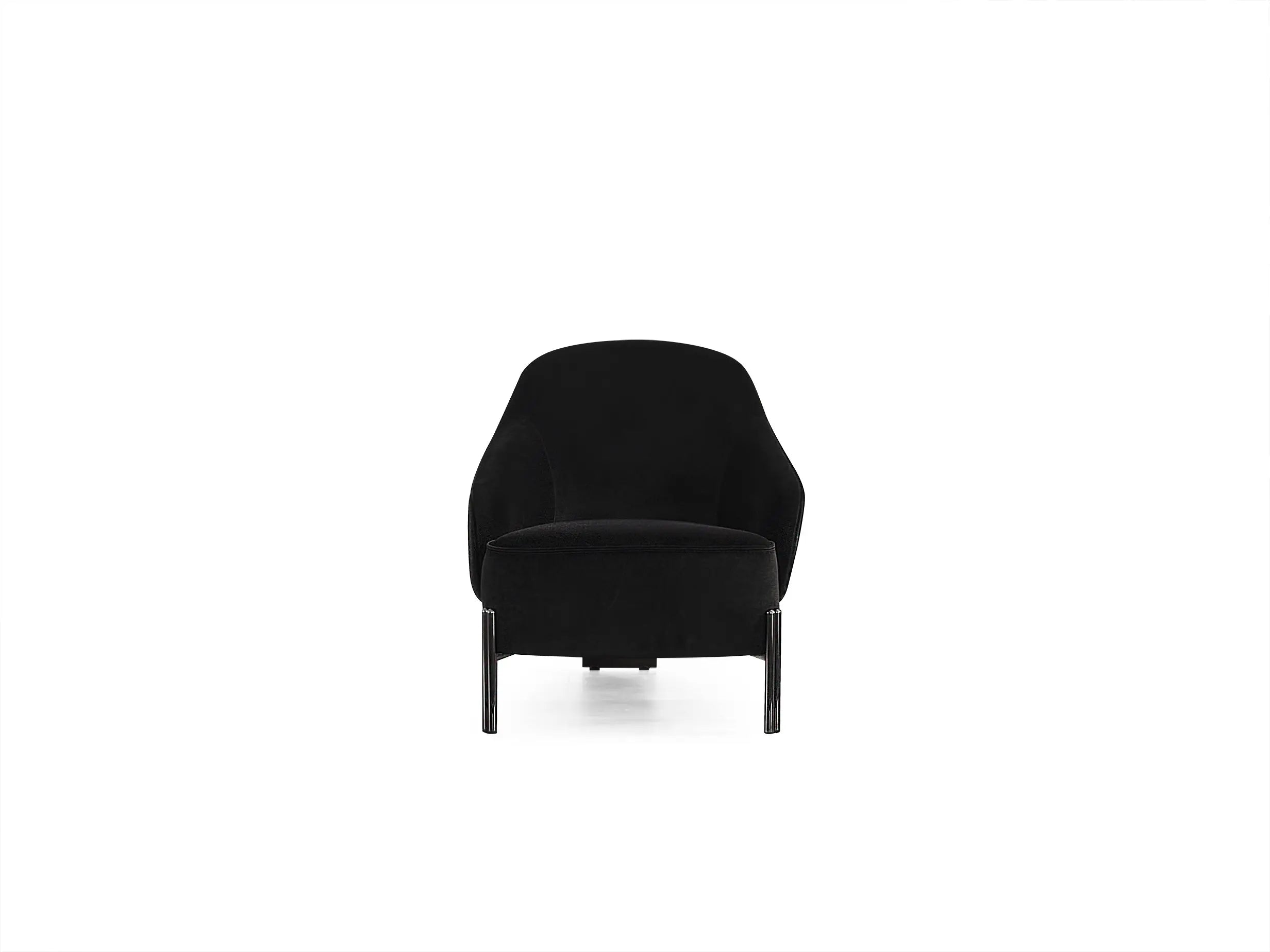 28" Black Velvet and Metal Lounge Chair Homeroots Living Room