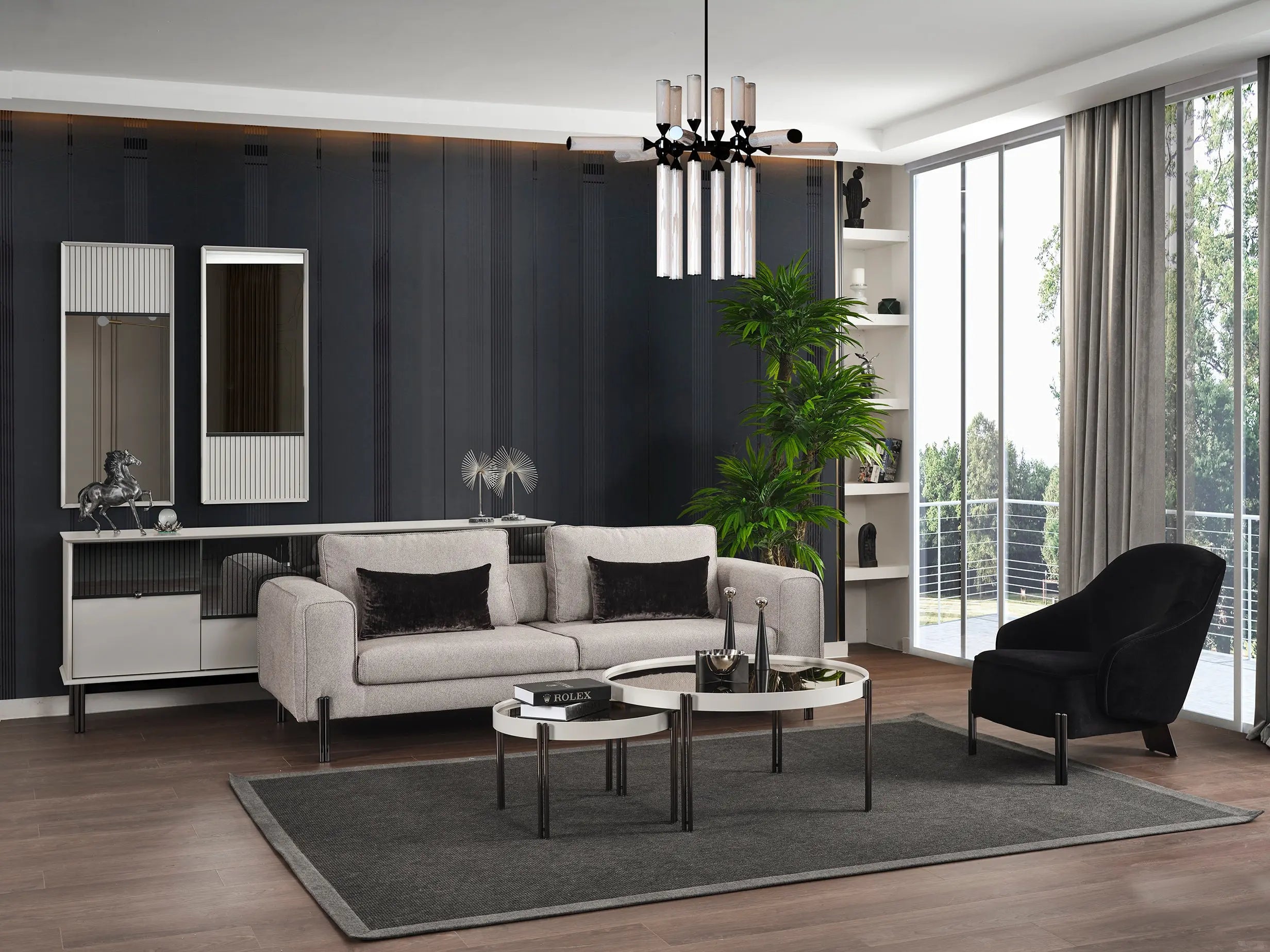28" Black Velvet and Metal Lounge Chair Homeroots Living Room