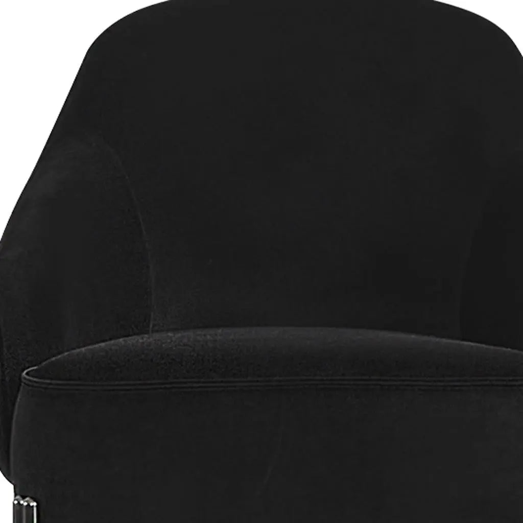 28" Black Velvet and Metal Lounge Chair Homeroots Living Room
