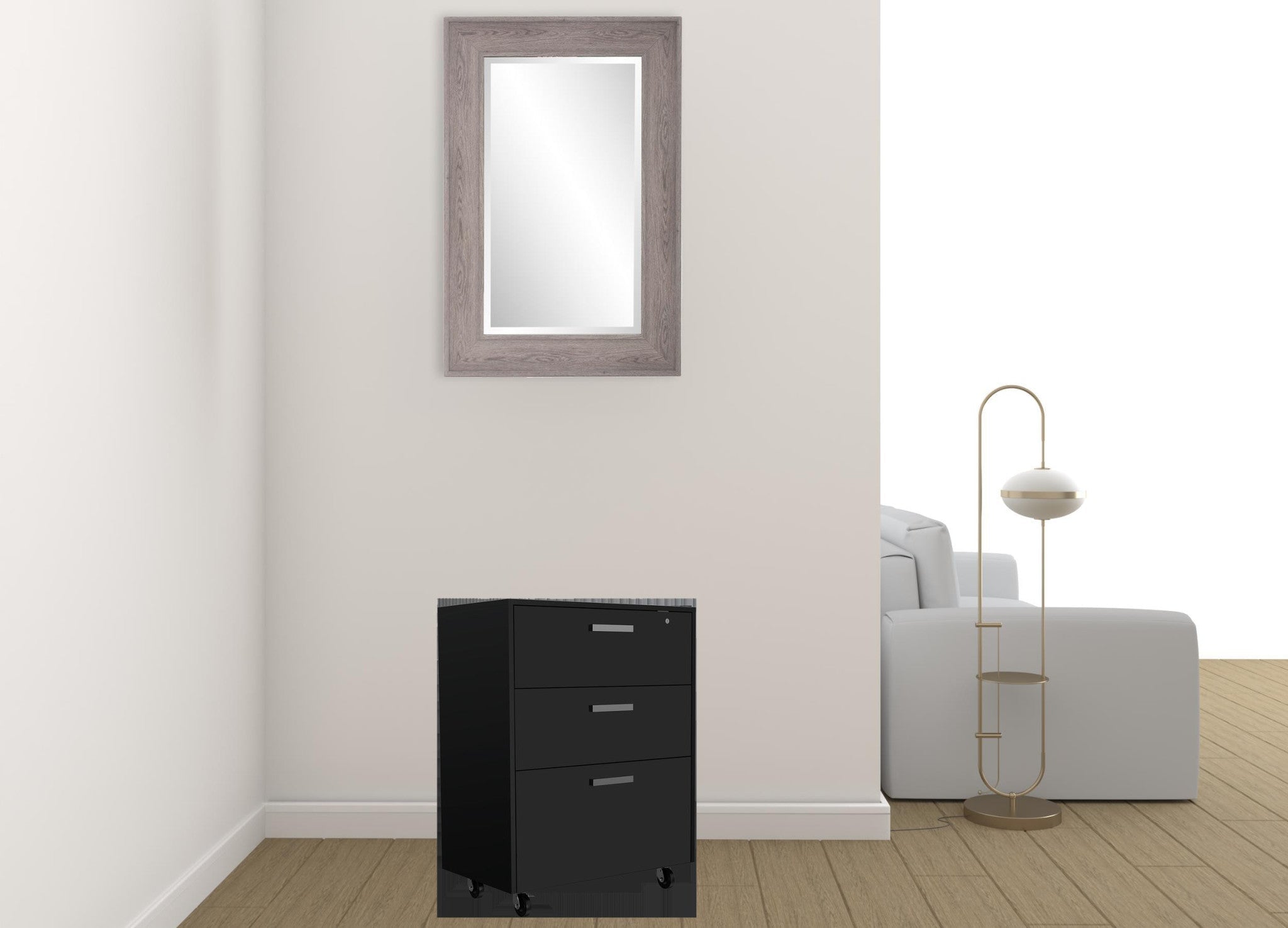 28" Black Wall mounted Accent Cabinet With Eight Shelves And Six Drawers - GreatEagleInc
