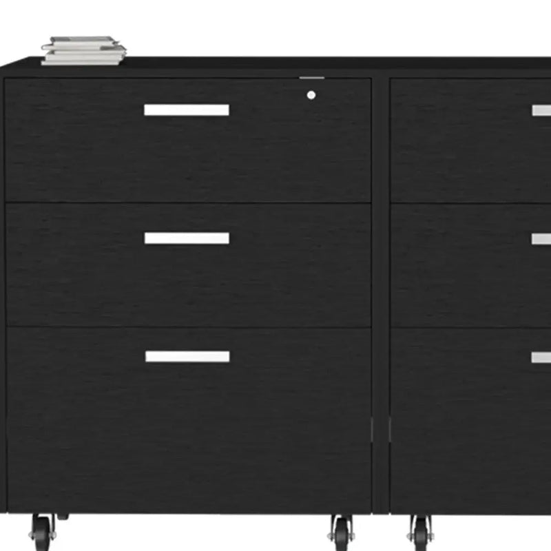 28" Black Wall mounted Accent Cabinet With Four Shelves And Six Drawers Homeroots Kitchen & Dining