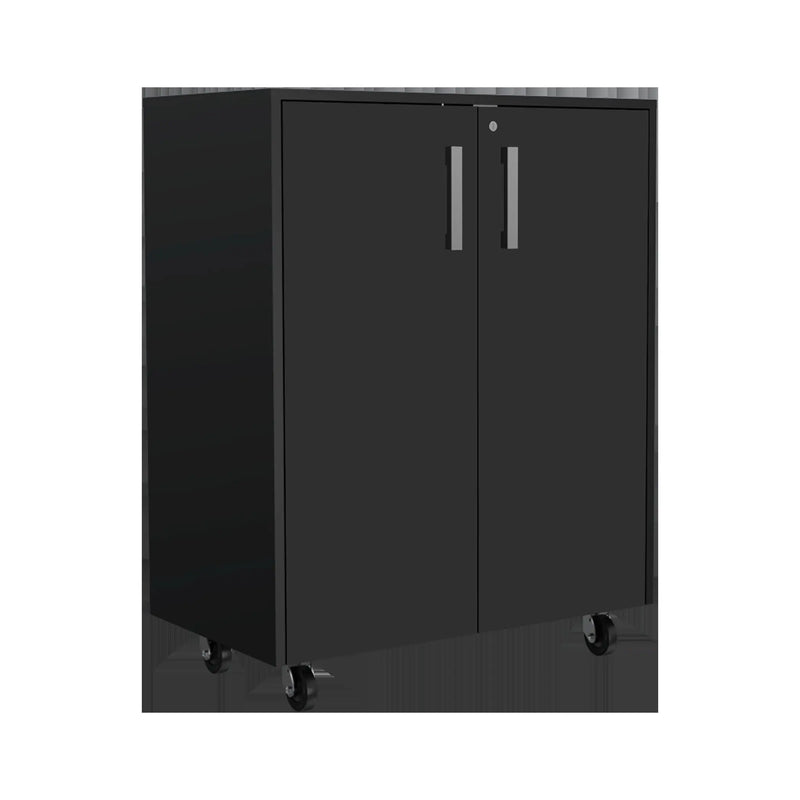 28" Black Wall mounted Accent Cabinet With Nine Shelves And Three Drawers - GreatEagleInc