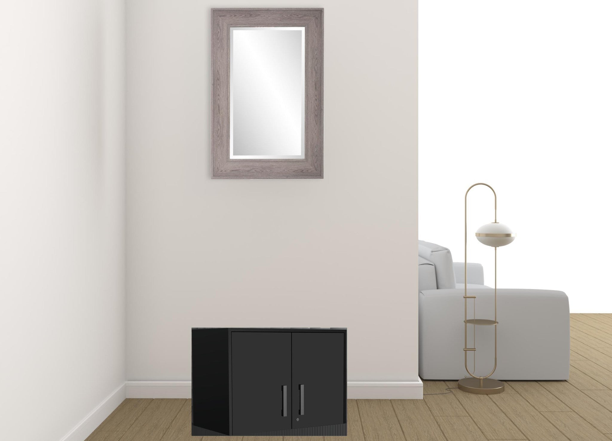 28" Black Wall mounted Accent Cabinet With Six Shelves And Three Drawers - GreatEagleInc