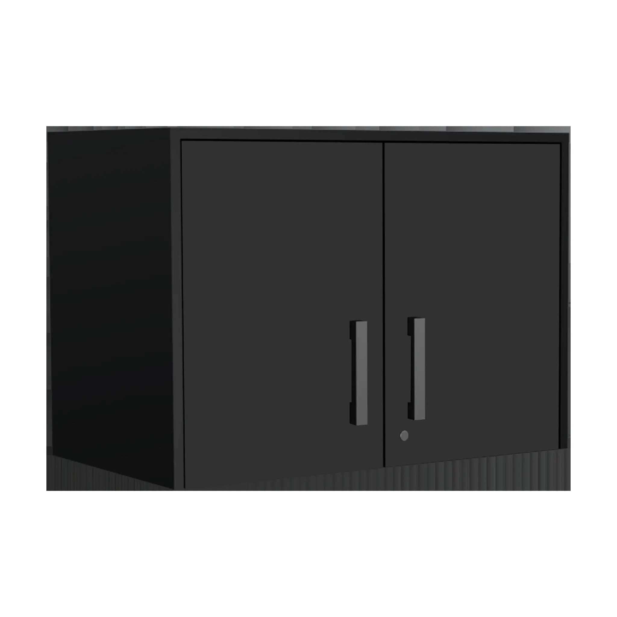 28" Black Wall mounted Accent Cabinet With Six Shelves And Three Drawers - GreatEagleInc