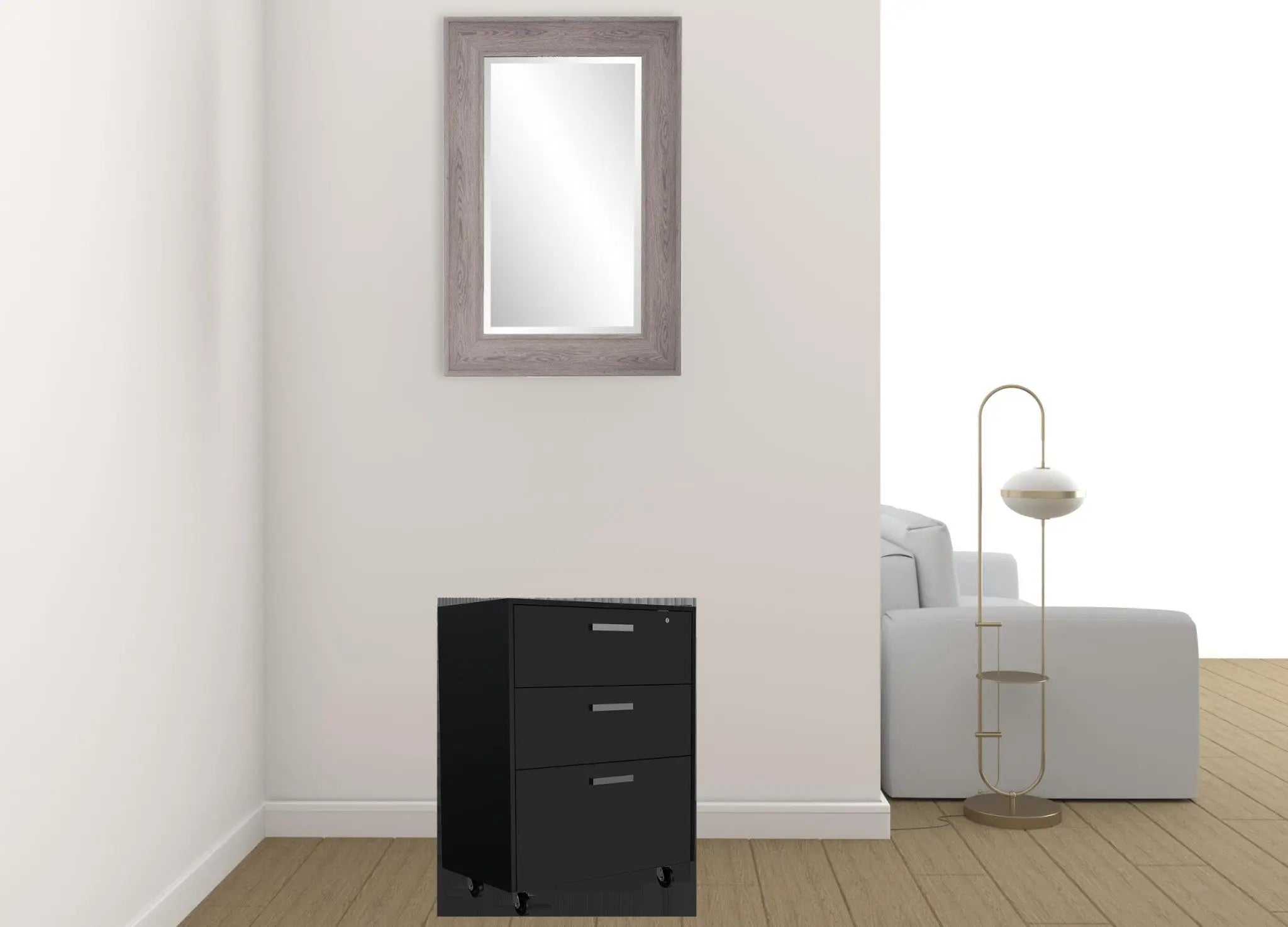 28" Black Wall mounted Accent Cabinet With Twelve Shelves And Six Drawers - GreatEagleInc