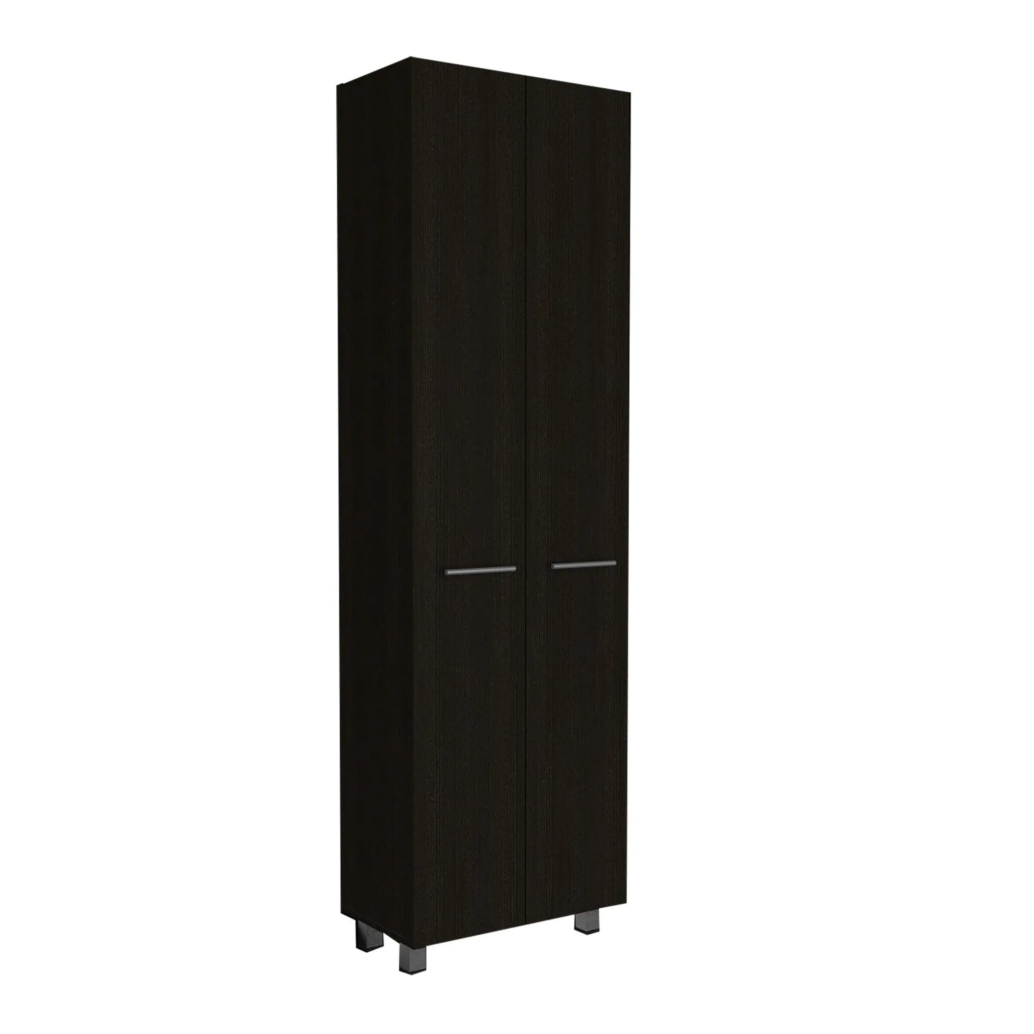 28" Black Wall mounted Accent Cabinet With Twelve Shelves And Six Drawers - GreatEagleInc