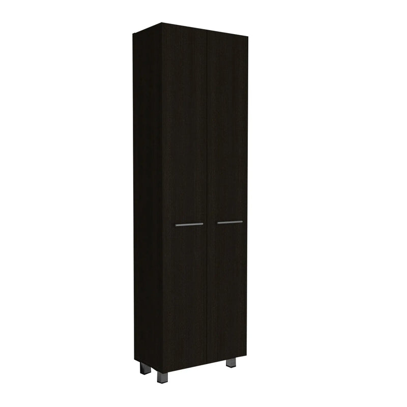 28" Black Wall mounted Accent Cabinet With Twelve Shelves And Six Drawers - GreatEagleInc