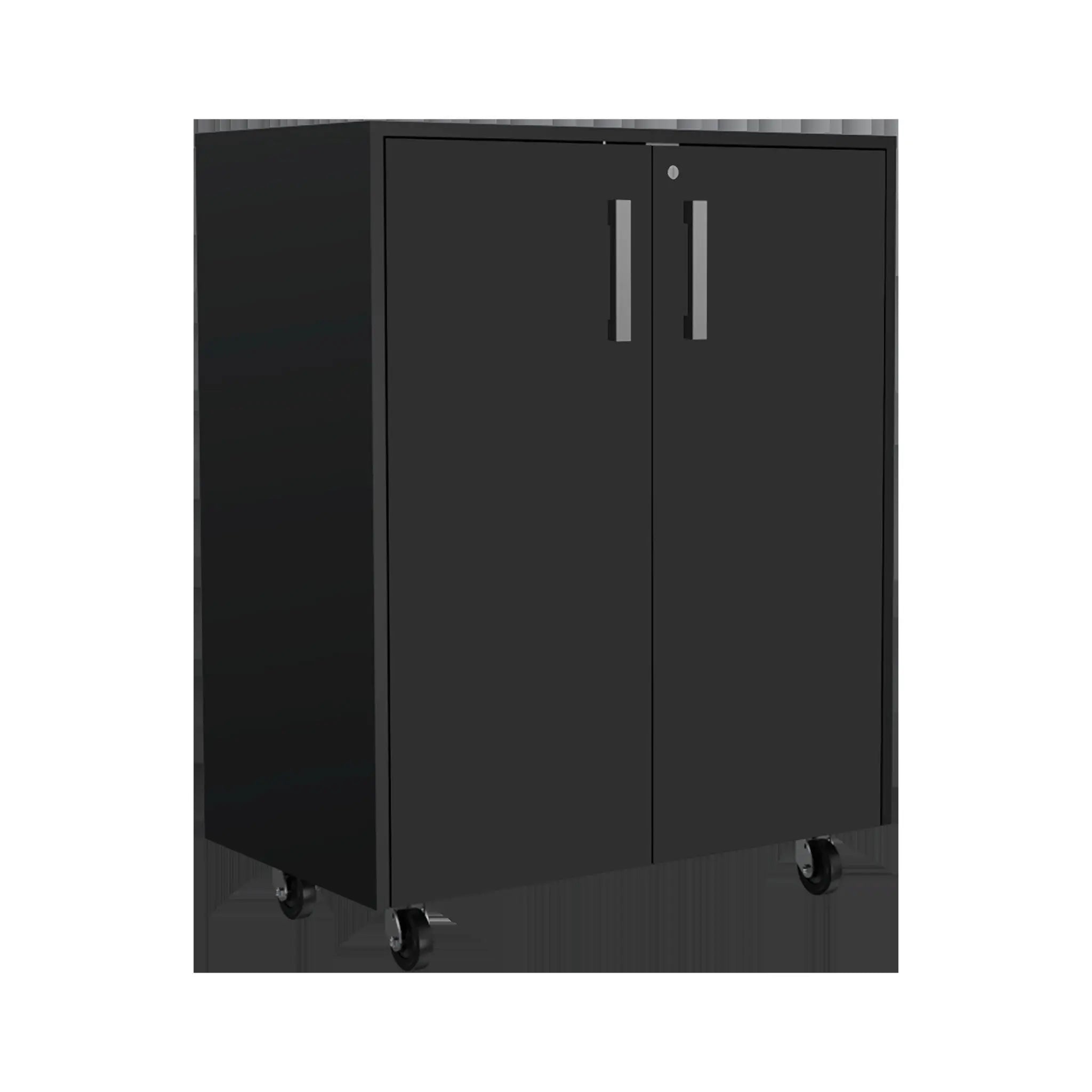 28" Black Wall mounted Accent Cabinet With Twelve Shelves And Six Drawers - GreatEagleInc