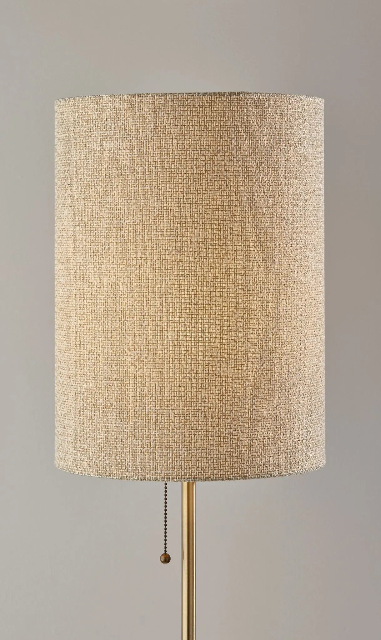 28" Black and Gold Marble and Metal Table Lamp With Beige Drum Shade - GreatEagleInc