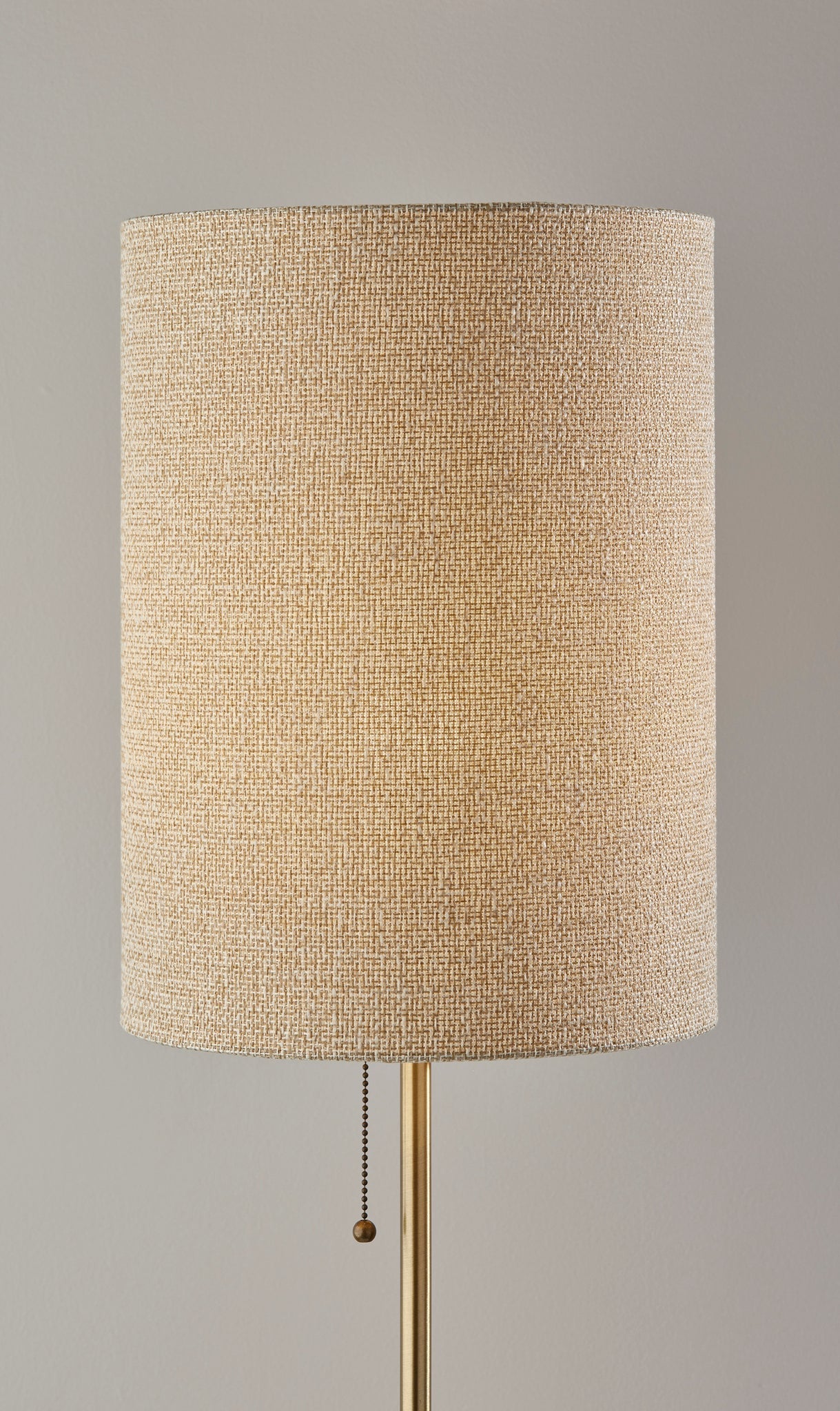 28" Black and Gold Marble and Metal Table Lamp With Beige Drum Shade - GreatEagleInc
