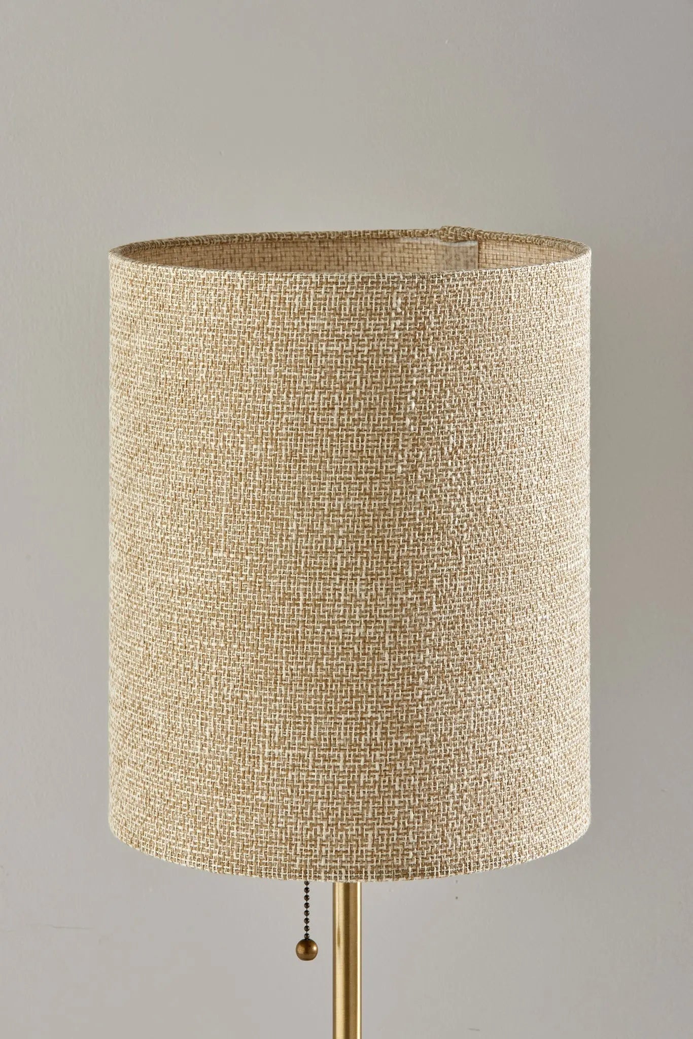 28" Black and Gold Marble and Metal Table Lamp With Beige Drum Shade - GreatEagleInc