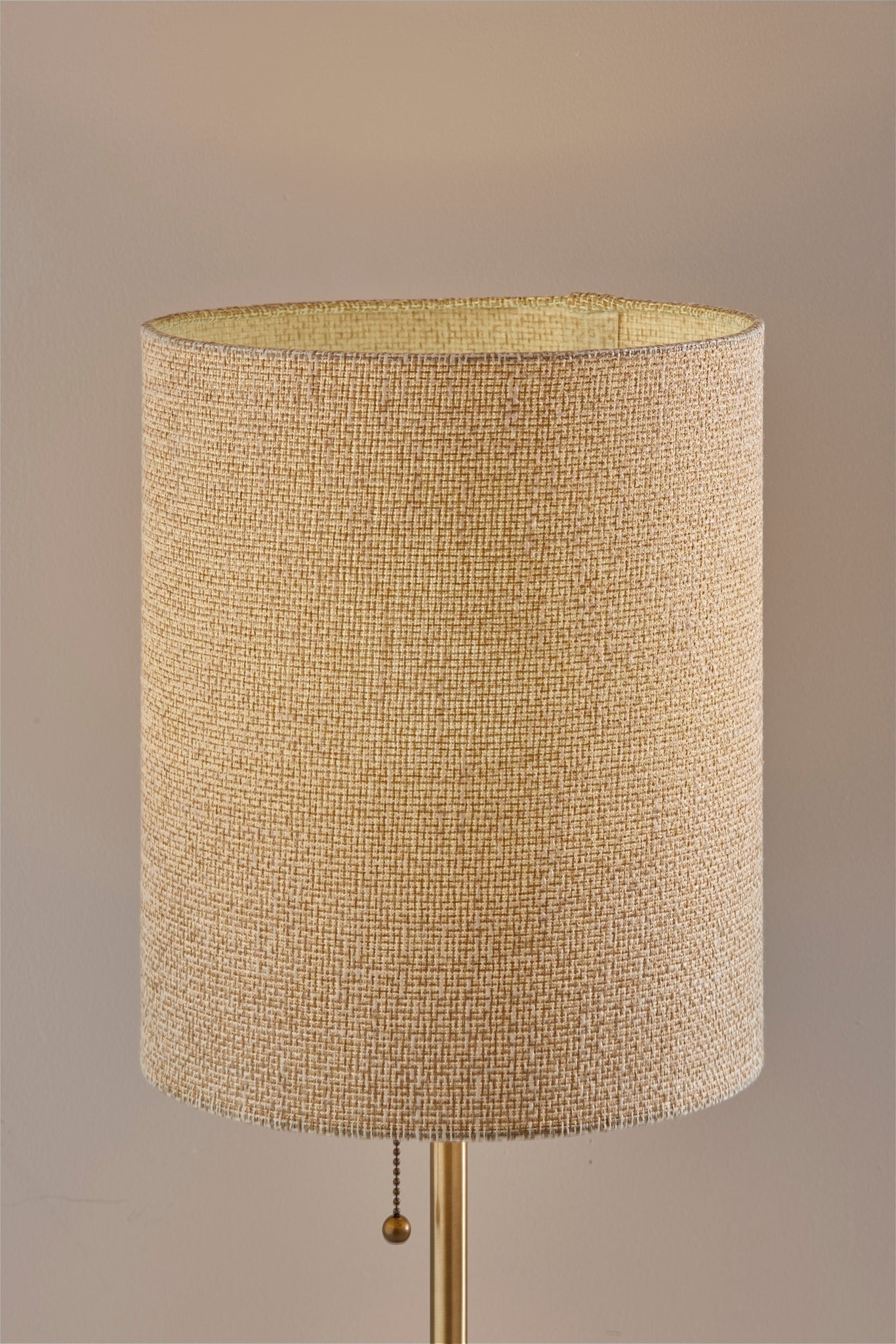 28" Black and Gold Marble and Metal Table Lamp With Beige Drum Shade - GreatEagleInc