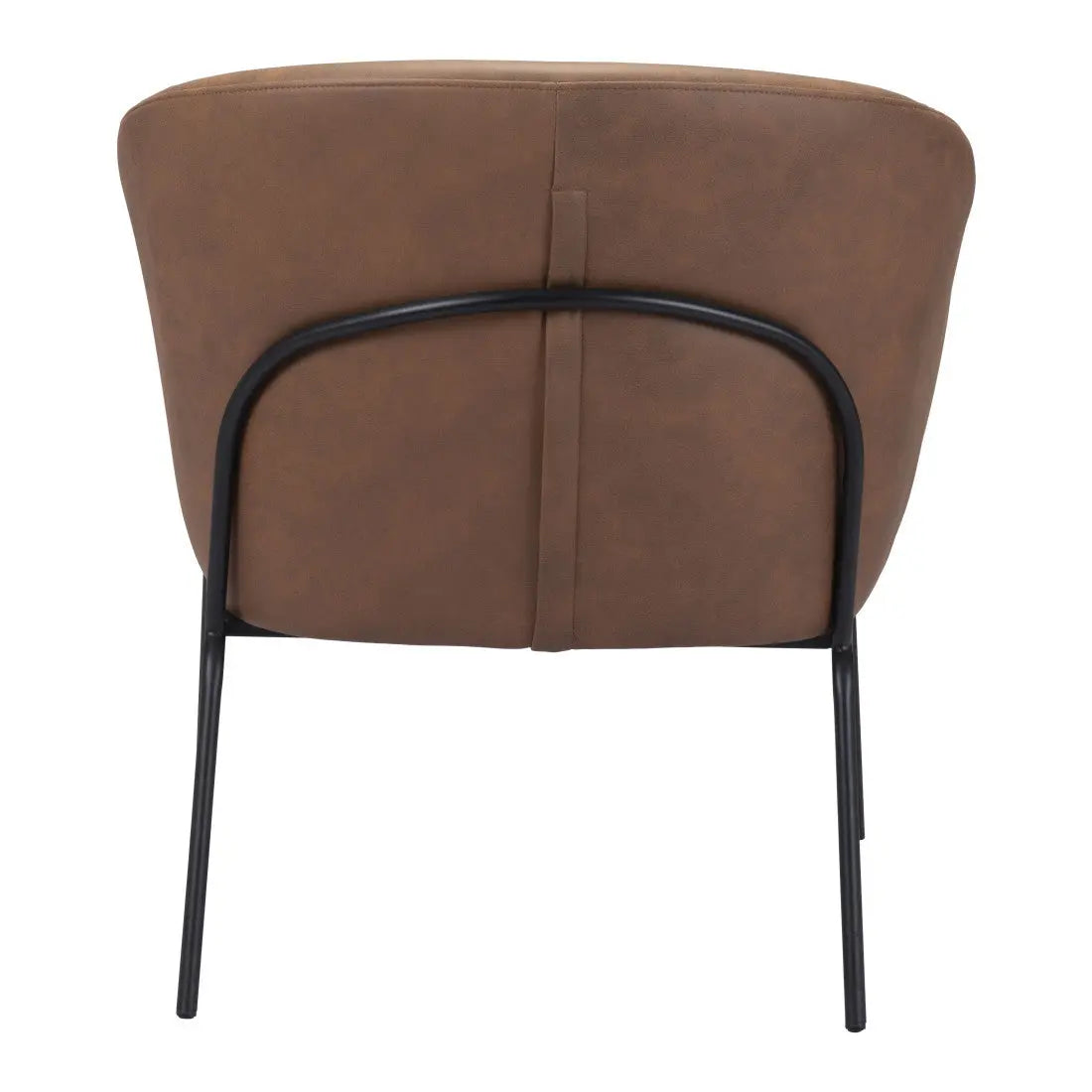 28" Brown And Black Faux Leather And Upholstered Club Chair Homeroots Living Room