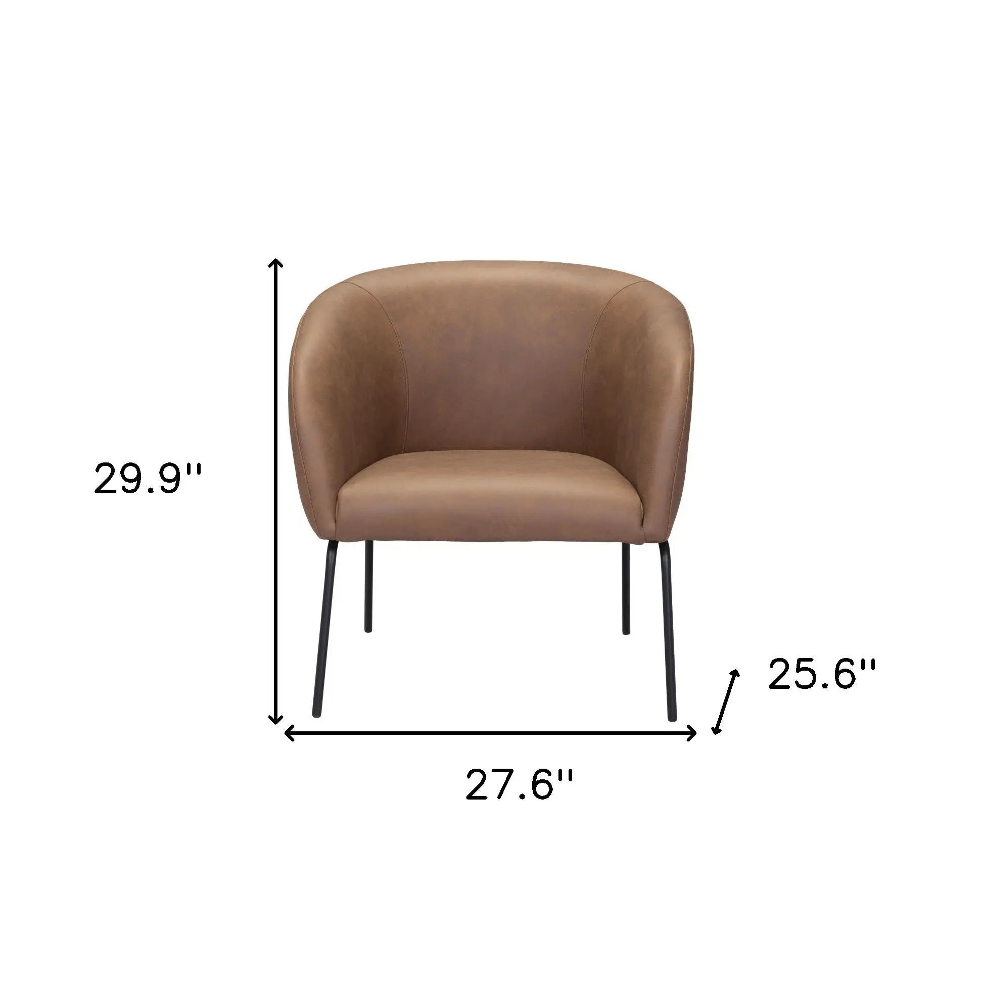 28" Brown And Black Faux Leather And Upholstered Club Chair Homeroots Living Room