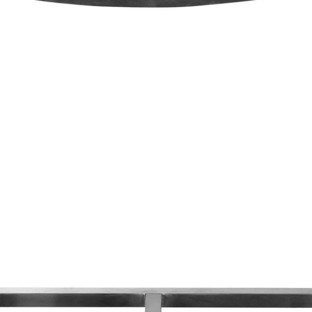 28" Brown And Silver Stainless Steel Low Back Bar Height Bar Chair Homeroots Living Room