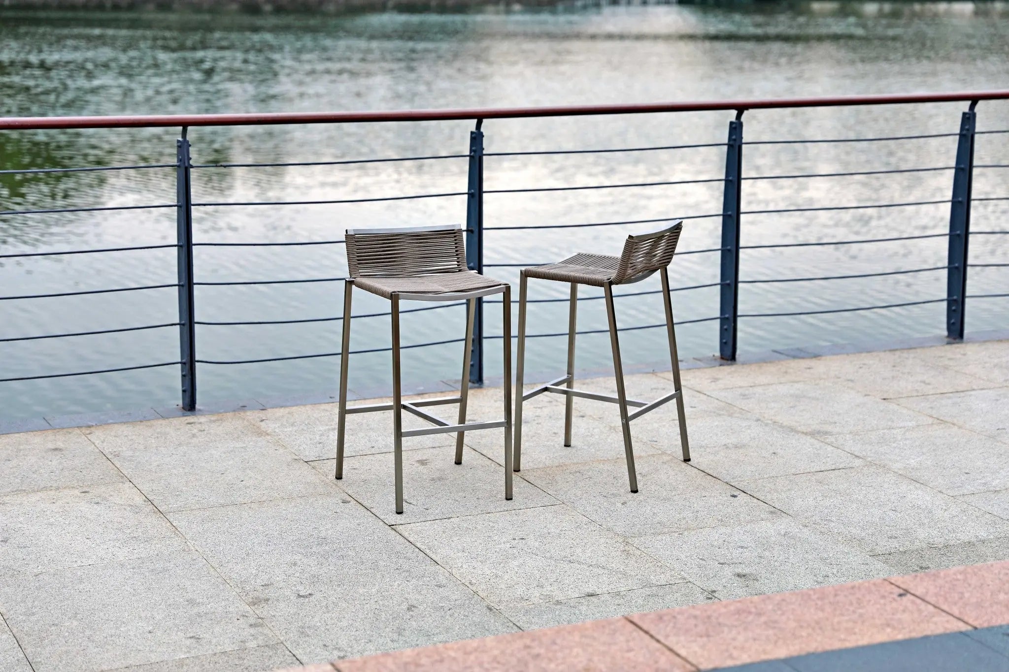 28" Brown And Silver Stainless Steel Low Back Bar Height Bar Chair Homeroots Living Room