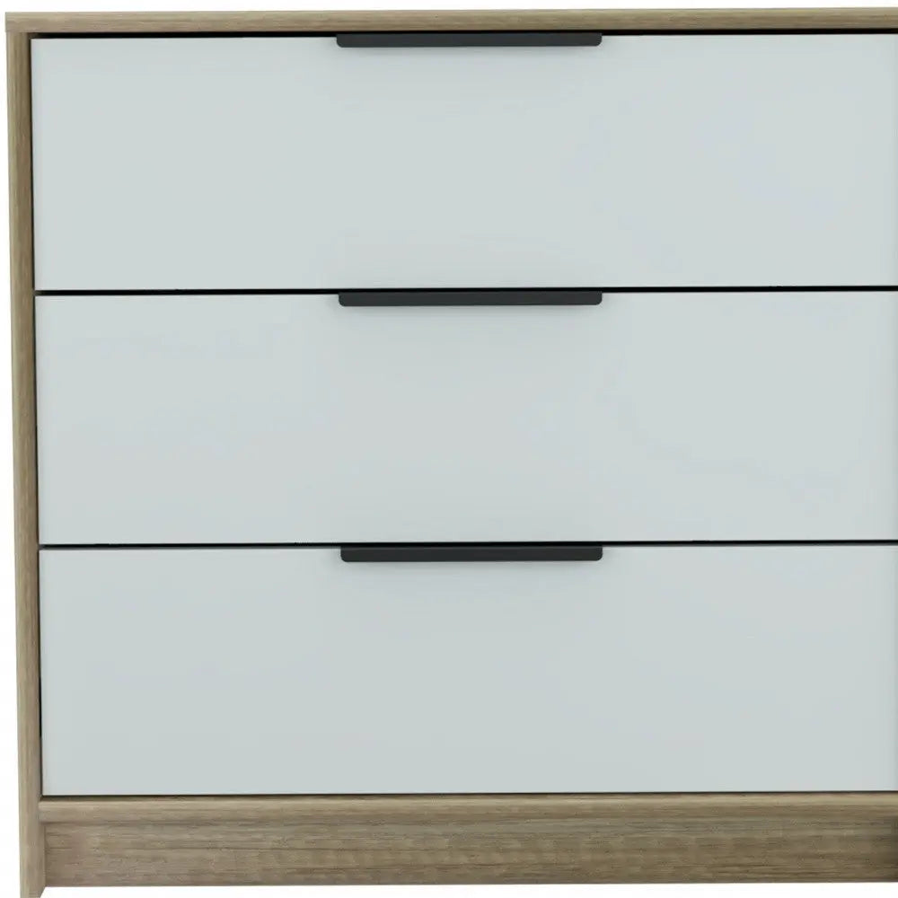 28" Brown And White Three Drawer Dresser - GreatEagleInc