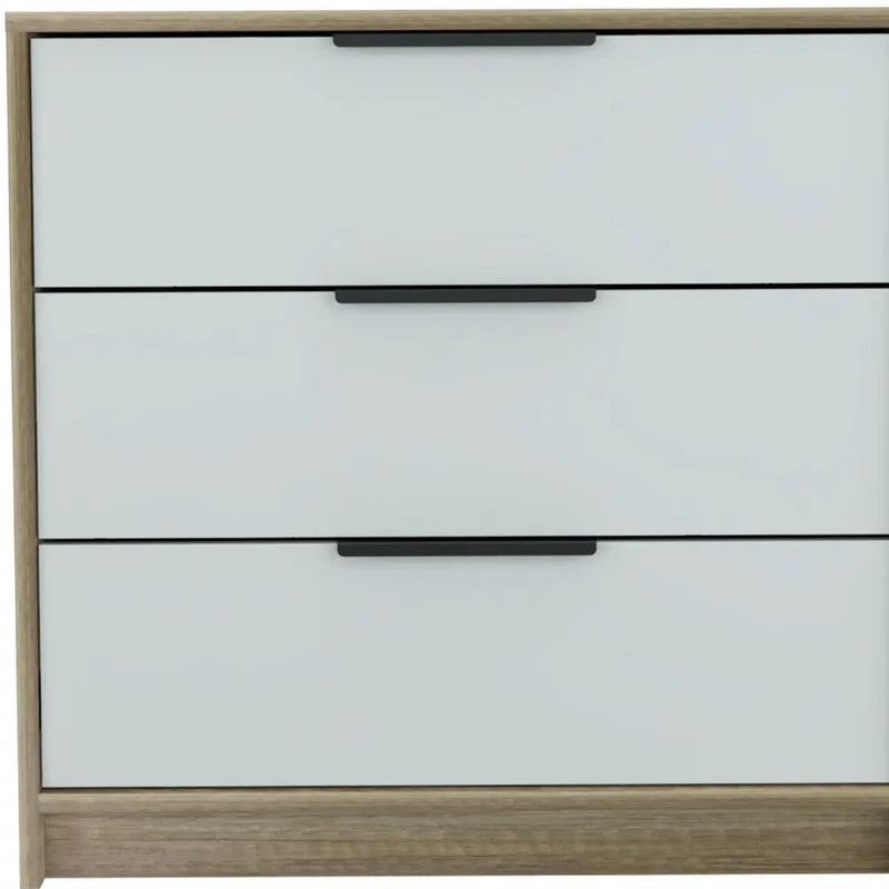 28" Brown And White Three Drawer Dresser - GreatEagleInc