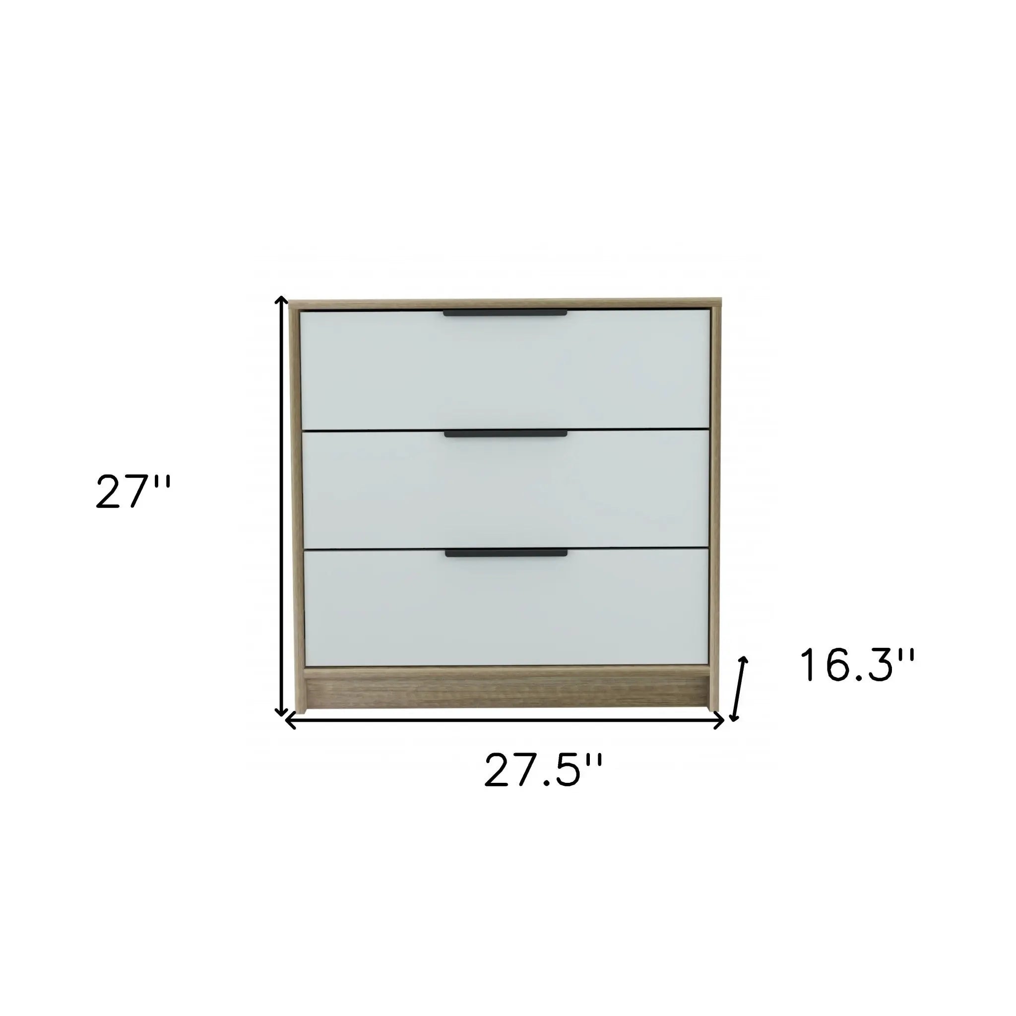 28" Brown And White Three Drawer Dresser - GreatEagleInc