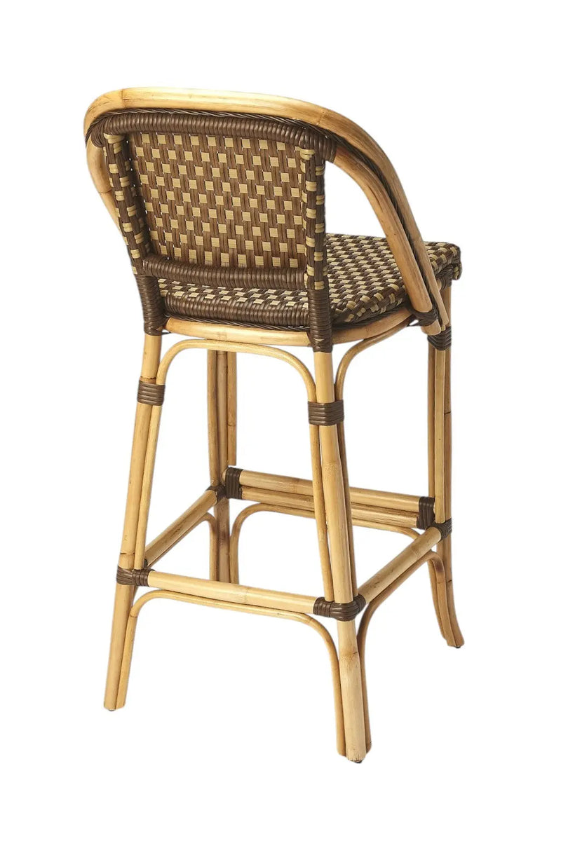 28" Brown Rattan Counter Height Bar Chair Homeroots Living Room