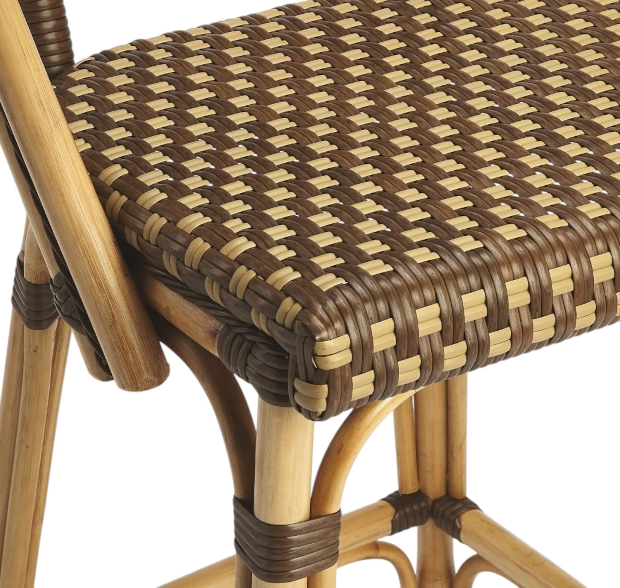 28" Brown Rattan Counter Height Bar Chair Homeroots Living Room