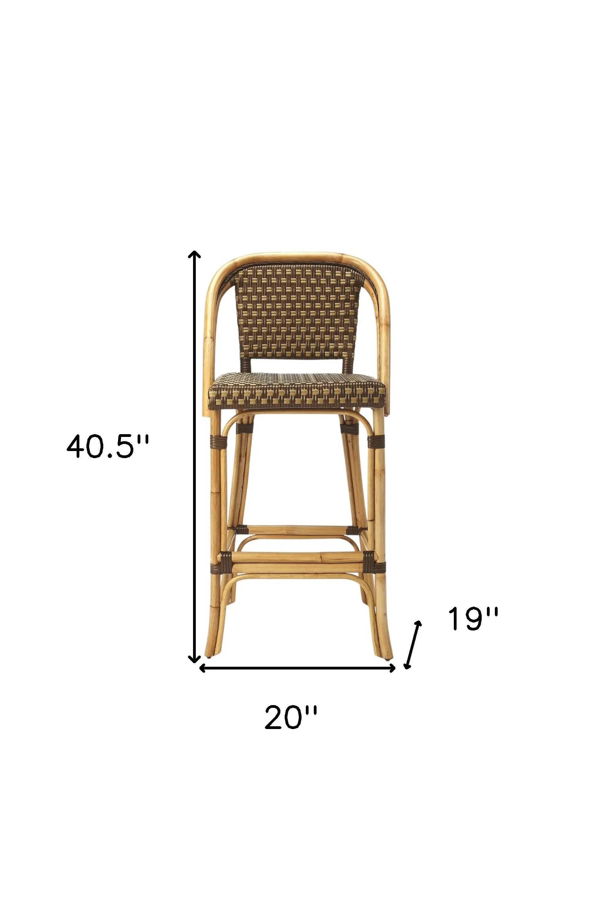 28" Brown Rattan Counter Height Bar Chair Homeroots Living Room