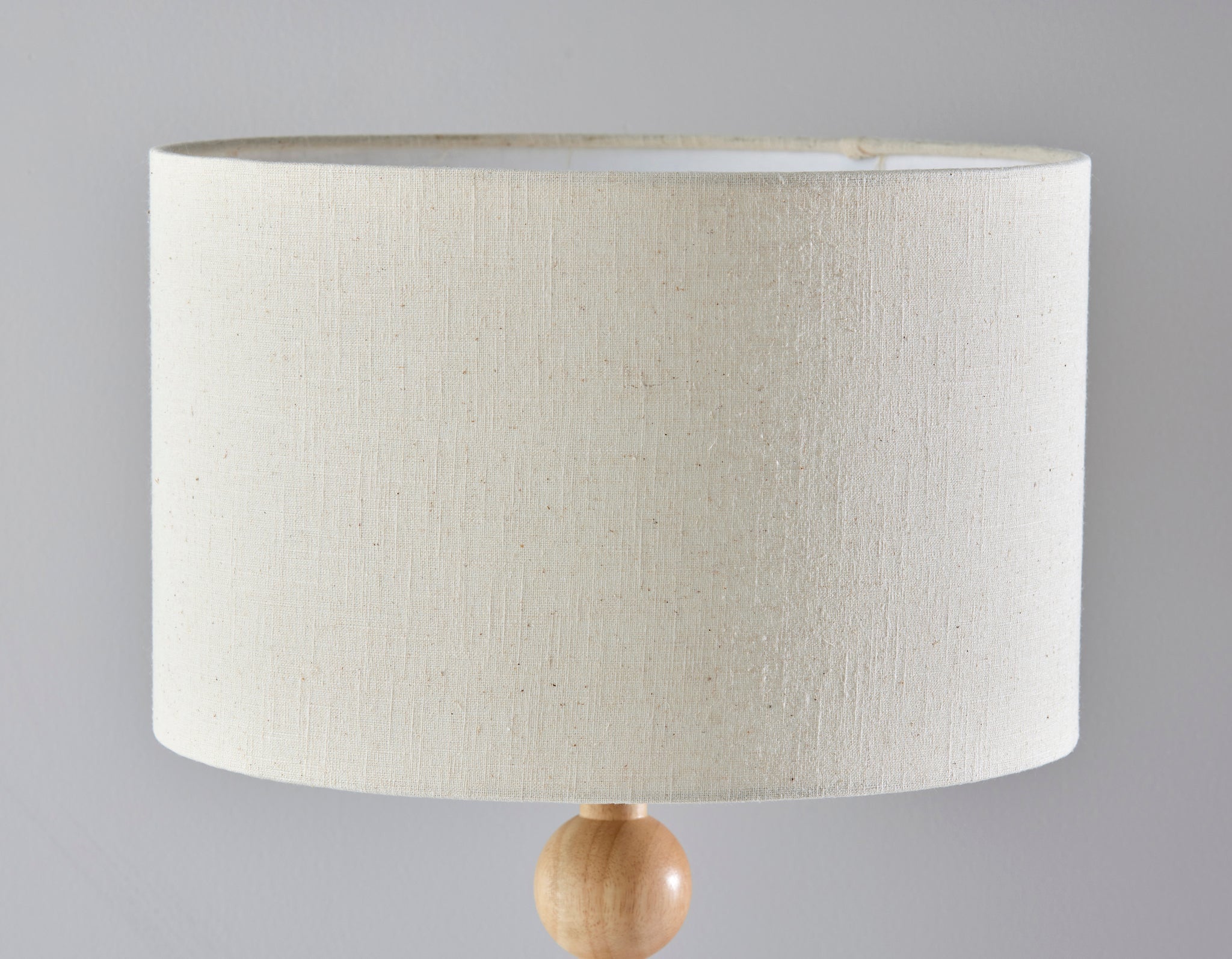 28" Brown Solid Wood Candlestick Table Lamp With Off White Drum Shade - GreatEagleInc