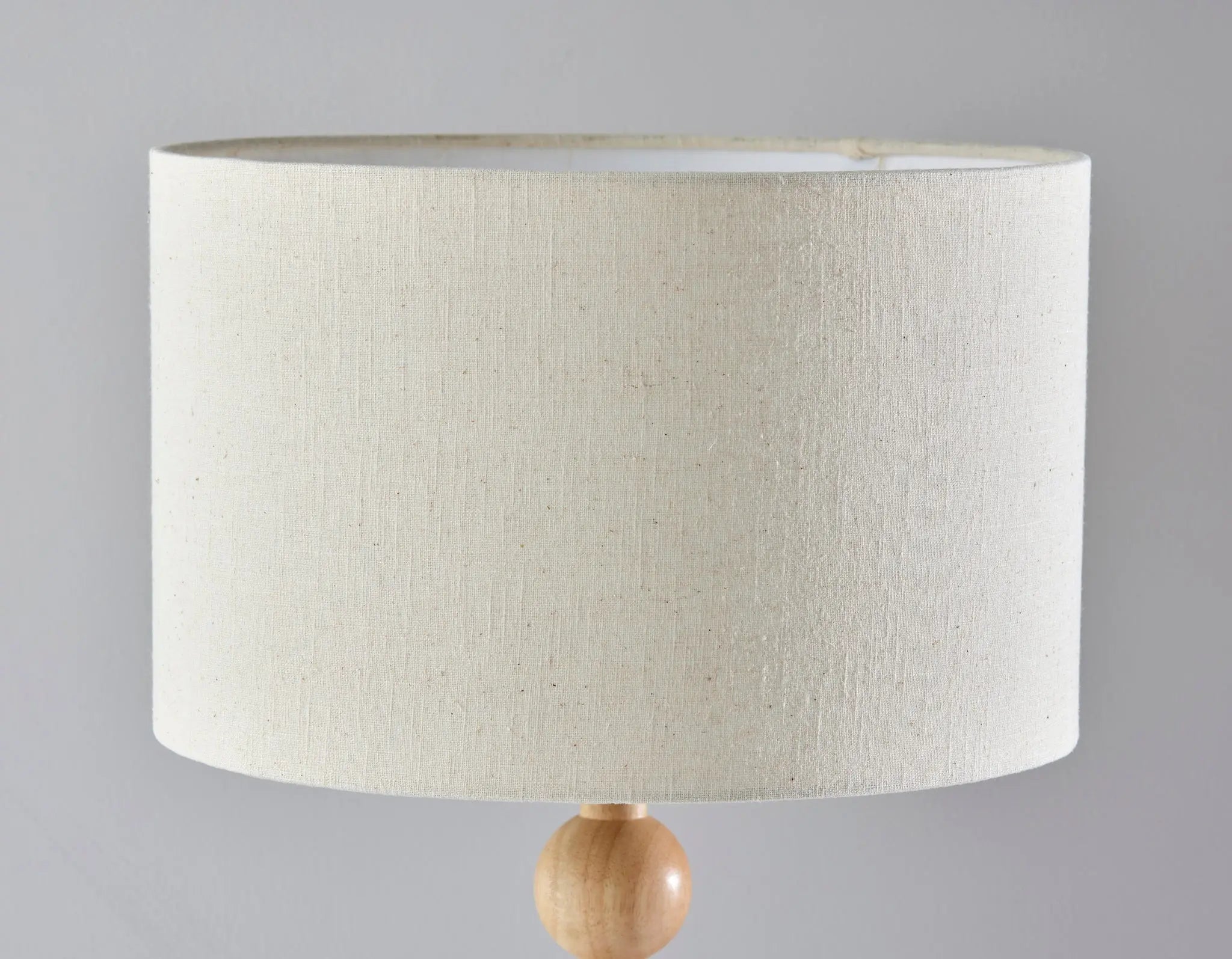 28" Brown Solid Wood Candlestick Table Lamp With Off White Drum Shade - GreatEagleInc