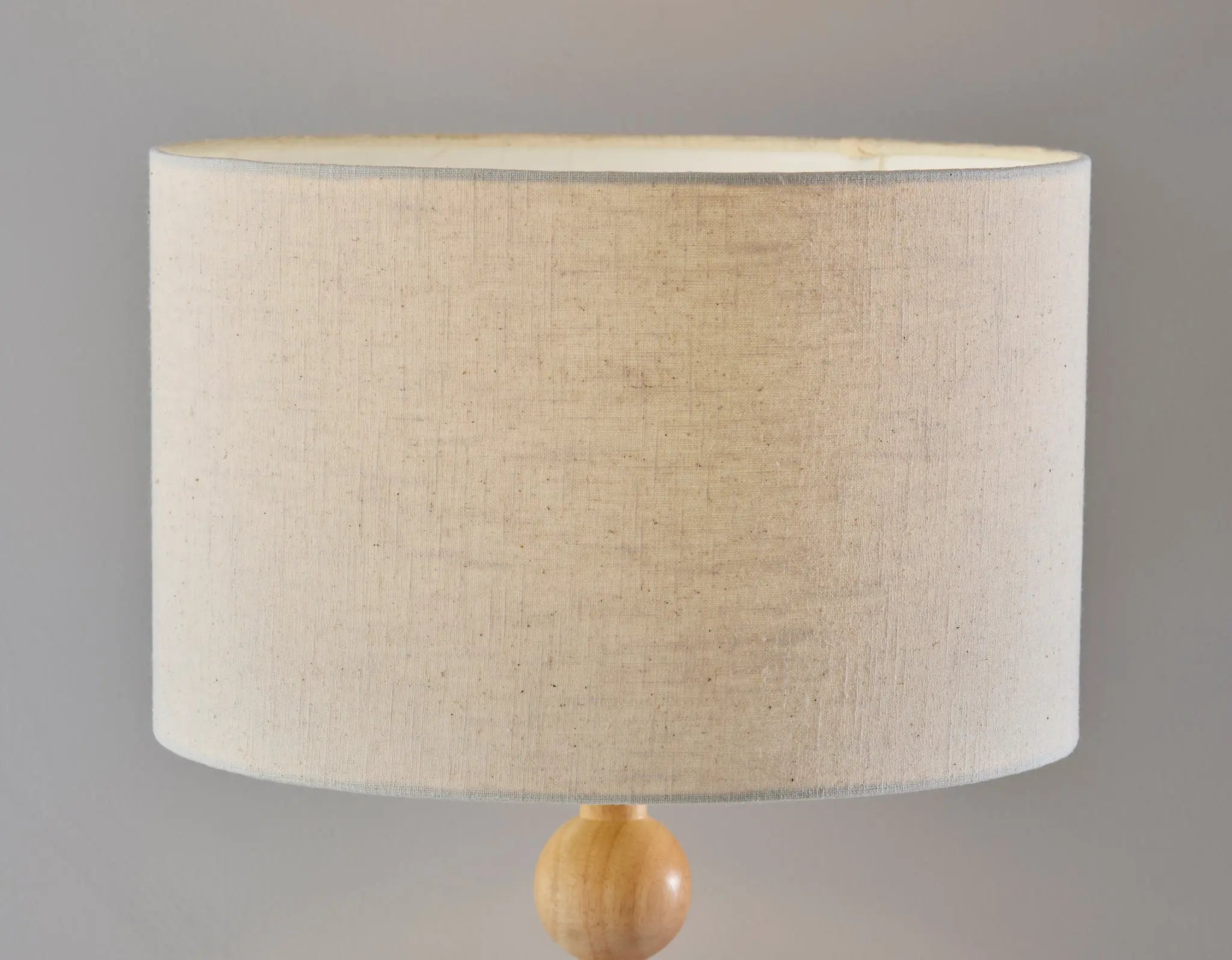 28" Brown Solid Wood Candlestick Table Lamp With Off White Drum Shade - GreatEagleInc