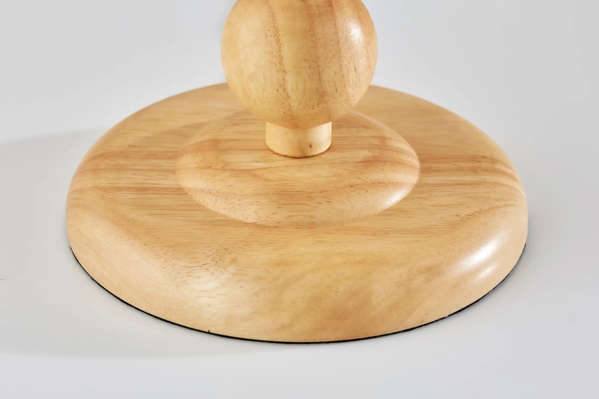 28" Brown Solid Wood Candlestick Table Lamp With Off White Drum Shade - GreatEagleInc