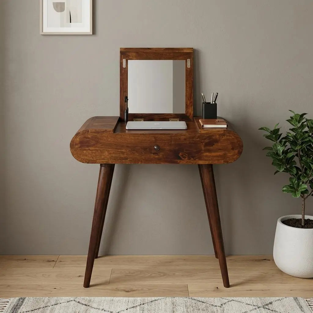 28" Brown Solid Wood Standing Desk Homeroots Living Room