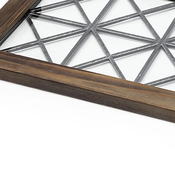 28" Brown Wood Indoor Outdoor Tray With Handles Homeroots Kitchen & Dining