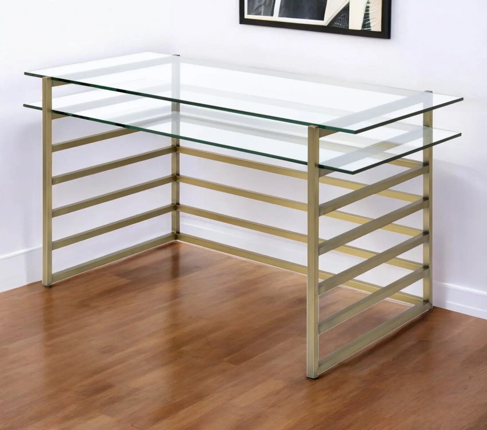 28" Clear and Gold Glass Mirrored - GreatEagleInc