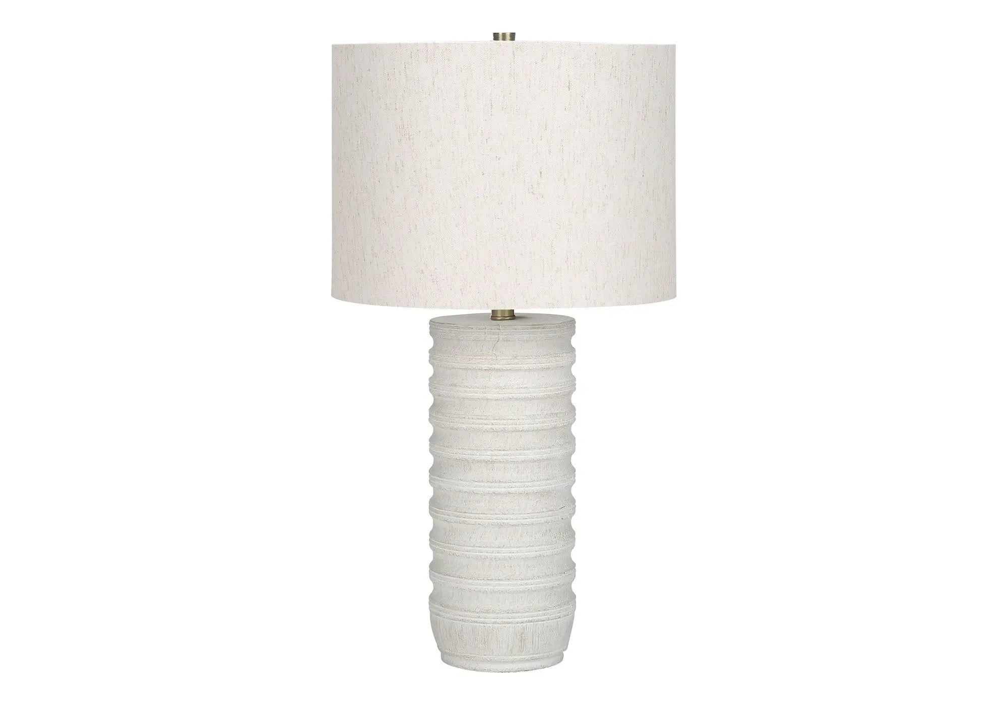 28" Cream Cylinder Table Lamp With Cream Drum Shade Homeroots Lighting