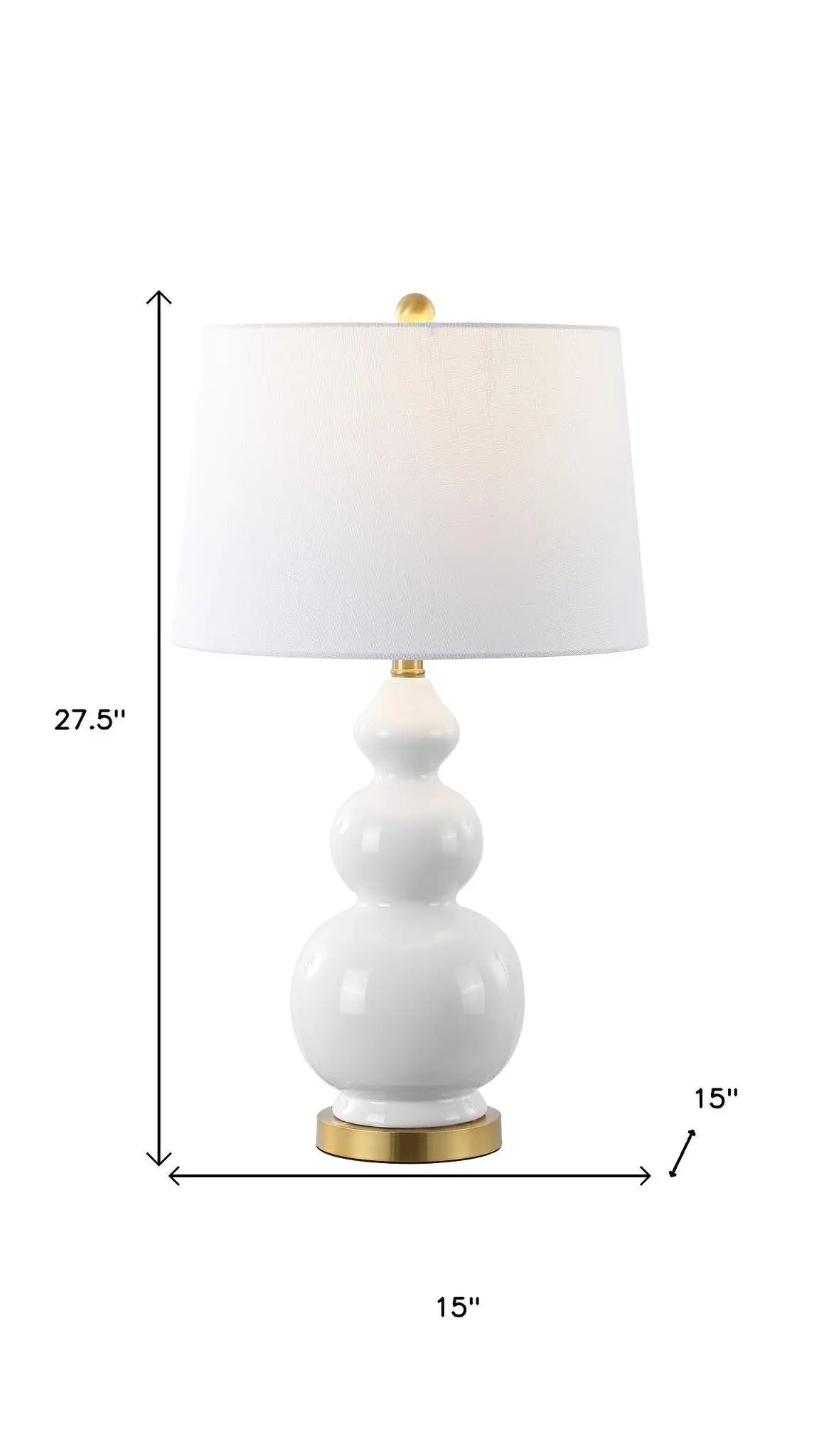 28" Gold Novelty Table Lamp With Drum Shade Homeroots Lighting