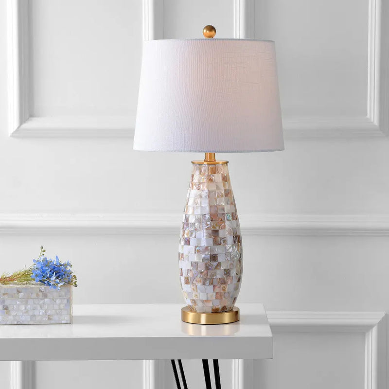 28" Gold Novelty Table Lamp With Drum Shade Homeroots Lighting