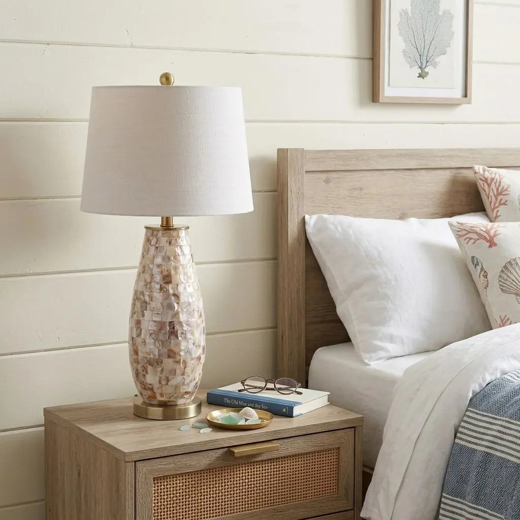 28" Gold Novelty Table Lamp With Drum Shade Homeroots Lighting