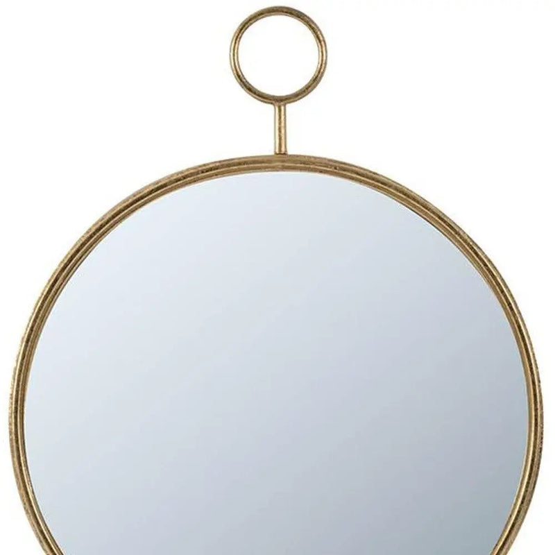28" Gold Round Iron Framed Accent Mirror Homeroots Bed & Bath