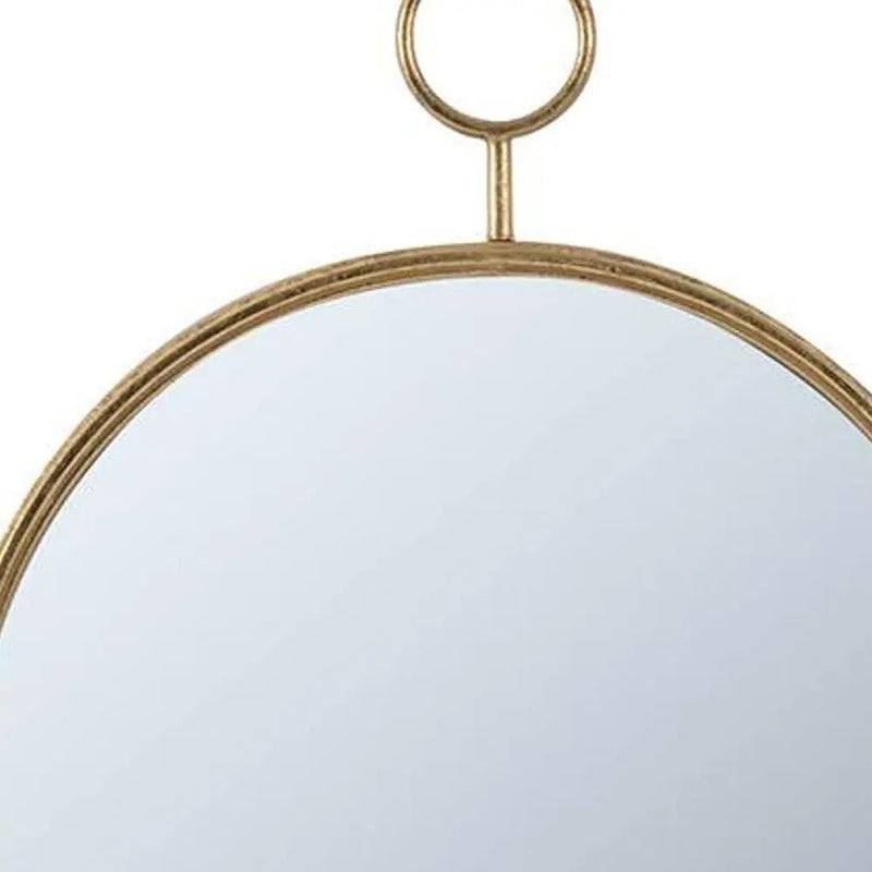 28" Gold Round Iron Framed Accent Mirror Homeroots Bed & Bath