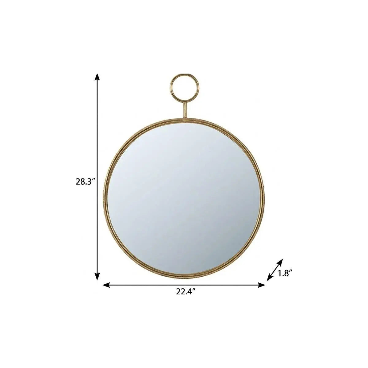 28" Gold Round Iron Framed Accent Mirror Homeroots Bed & Bath