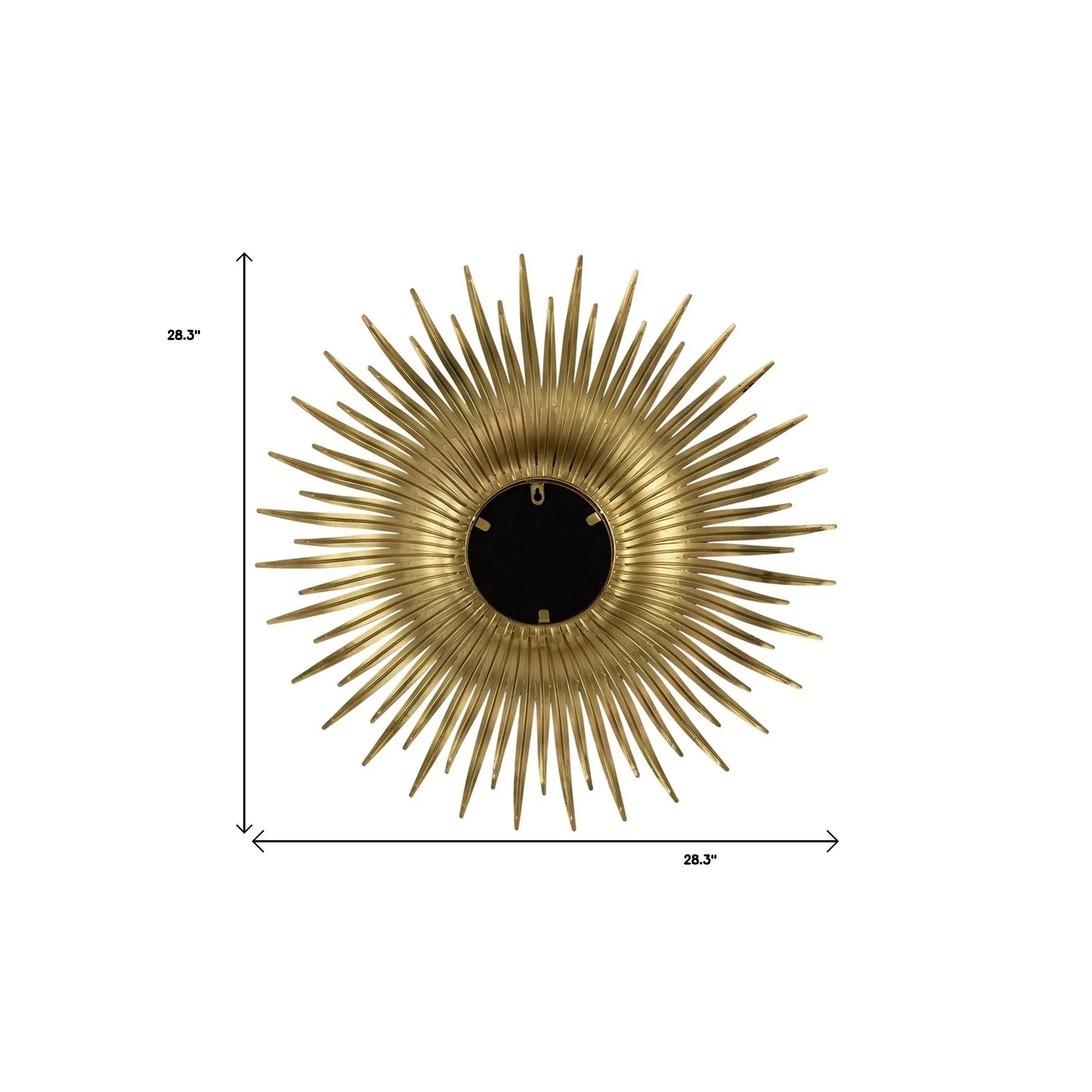 28" Gold Sunburst Iron Framed Accent Mirror Homeroots Bed & Bath