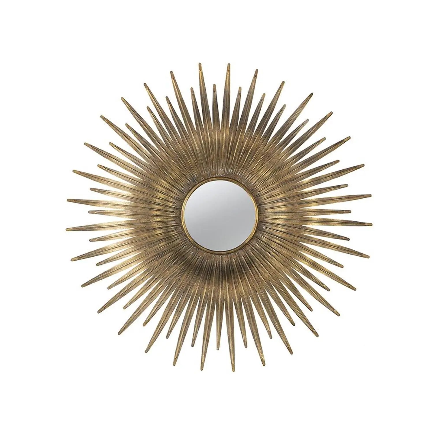 28" Gold Sunburst Iron Framed Accent Mirror Homeroots Bed & Bath