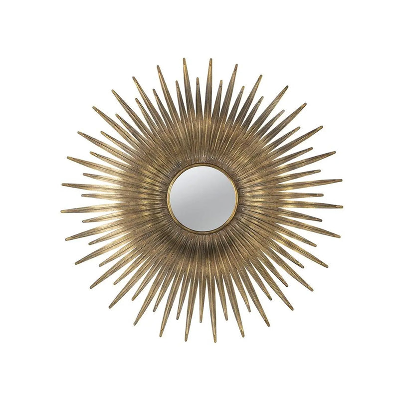 28" Gold Sunburst Iron Framed Accent Mirror Homeroots Bed & Bath