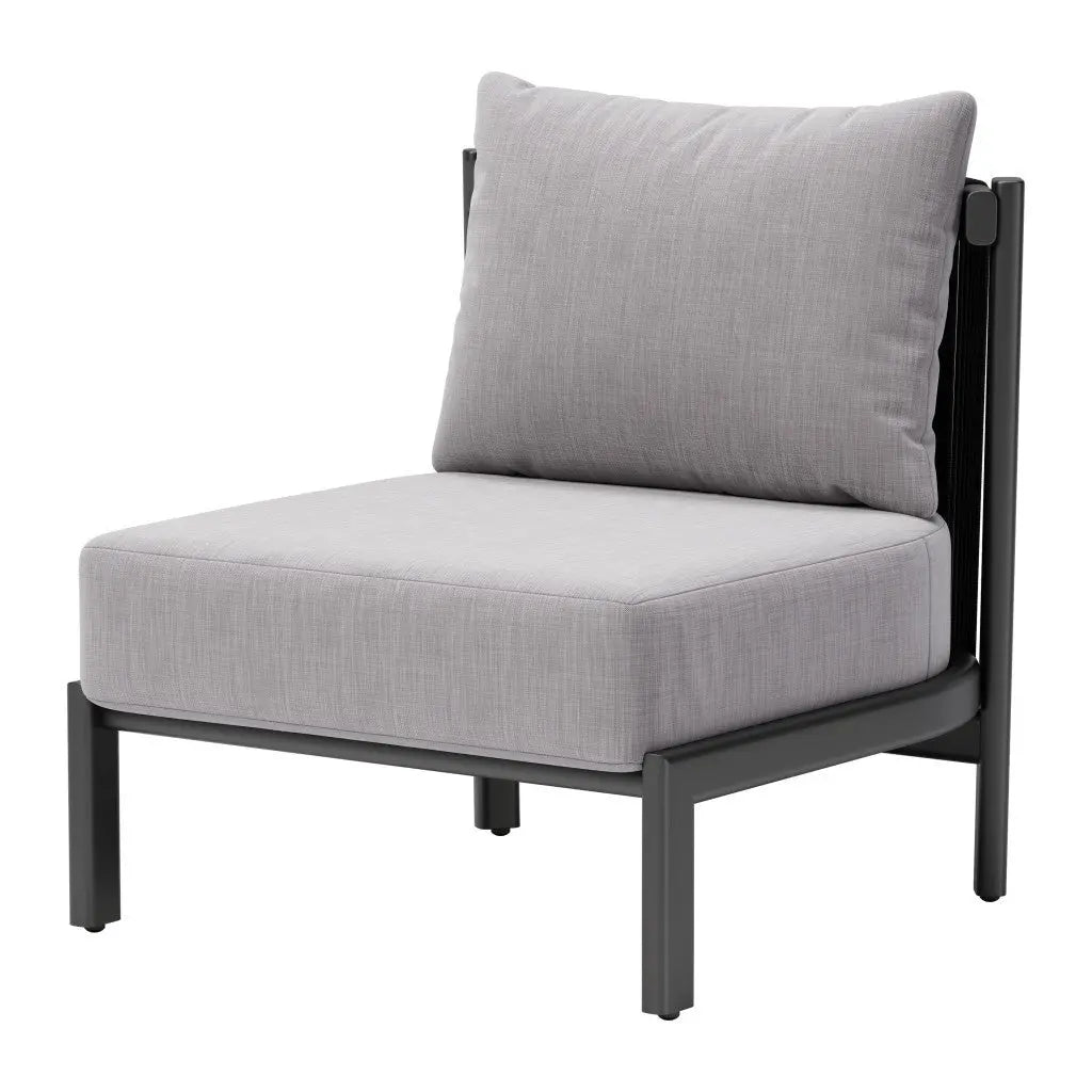 28" Gray And Black Fabric Side Chair Homeroots Living Room