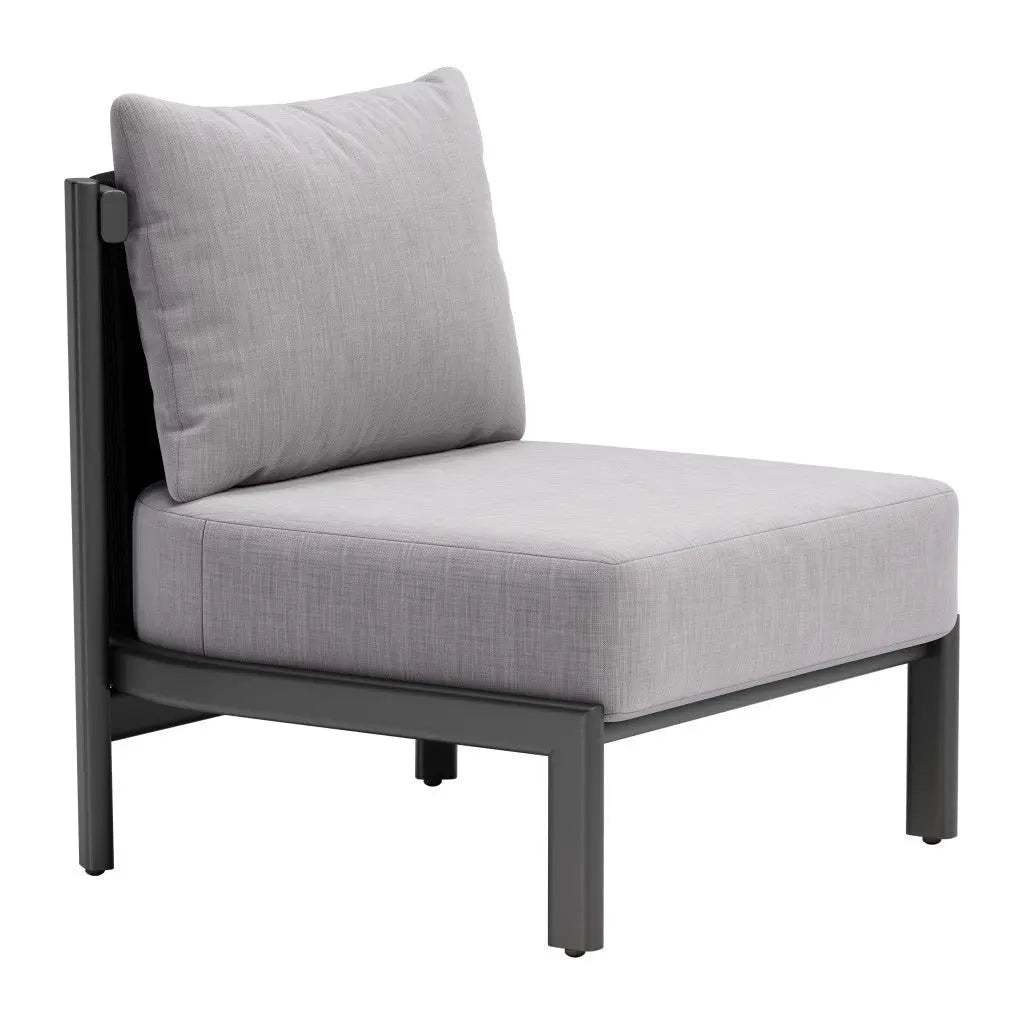 28" Gray And Black Fabric Side Chair Homeroots Living Room