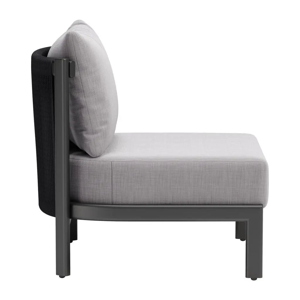 28" Gray And Black Fabric Side Chair Homeroots Living Room