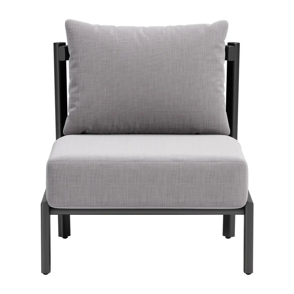 28" Gray And Black Fabric Side Chair Homeroots Living Room