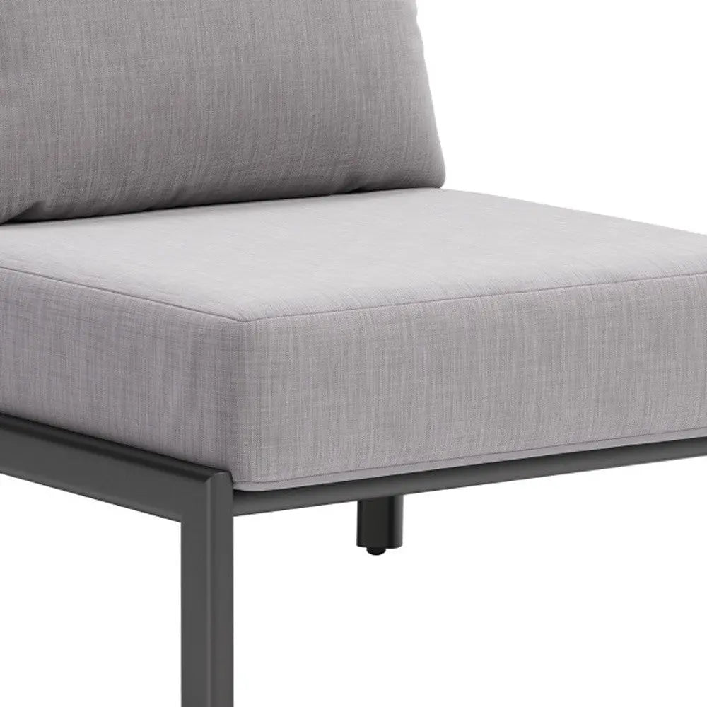28" Gray And Black Fabric Side Chair Homeroots Living Room