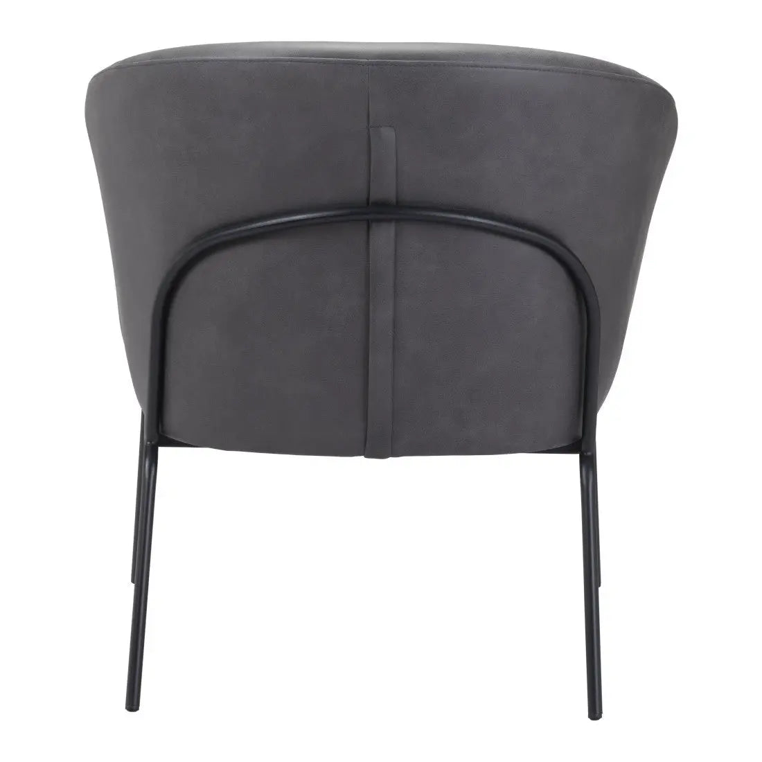 28" Gray And Black Faux Leather And Upholstered Club Chair Homeroots Living Room