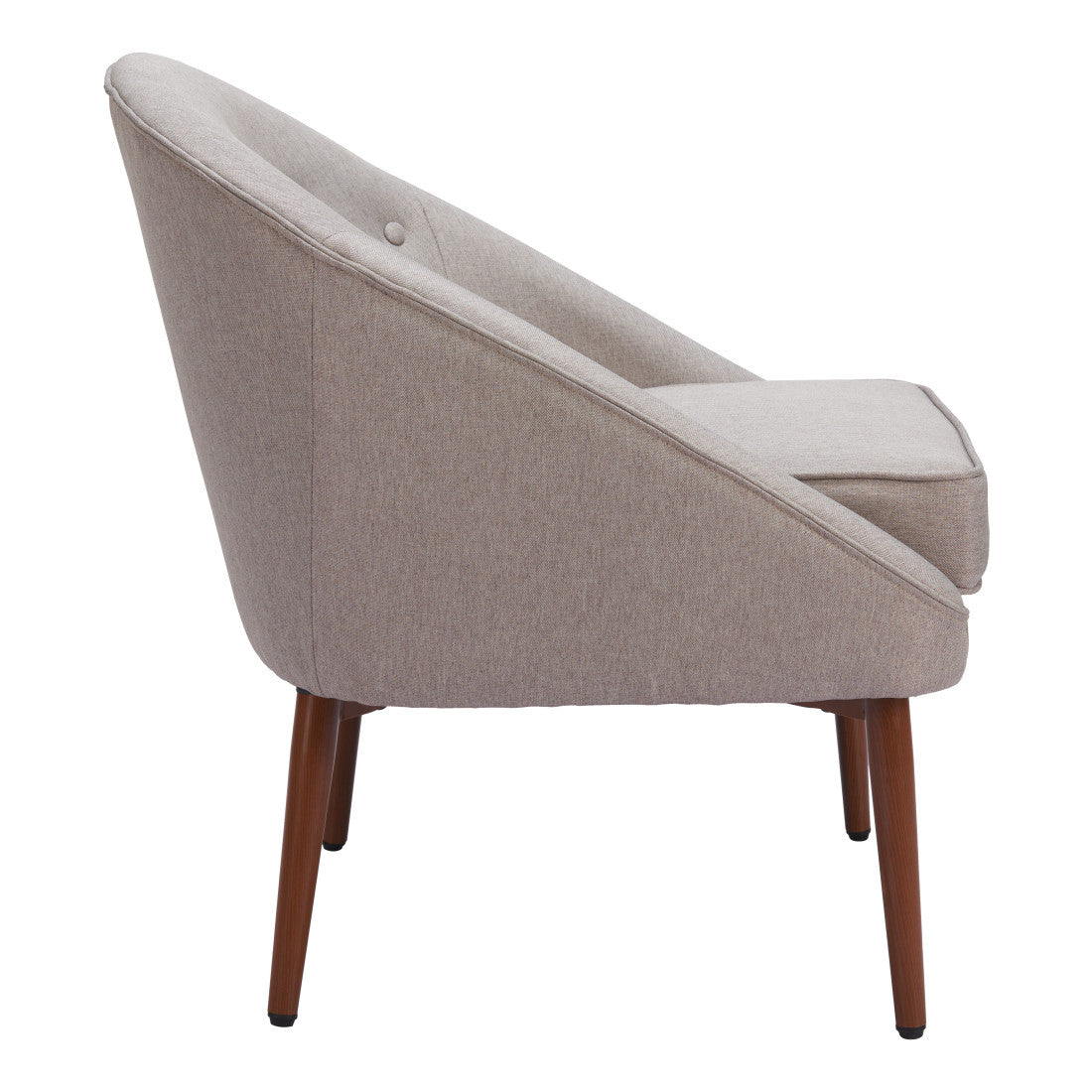 28" Gray And Brown Fabric And Upholstered Tufted Barrel Chair Homeroots Living Room